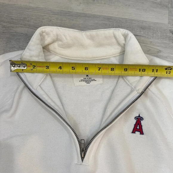 Vintage Baseball Anaheim ANGELS White 1/4 Zip Pullover Sweater Size M - Picture 15 of 16